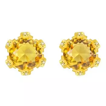 Высокоуглеродистые бриллиантовые серьги с желтыми бриллиантами, серьги с цветами и температурой