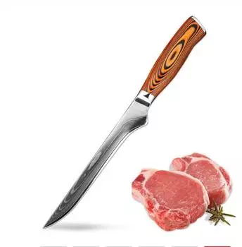 Высокоуглеродистый инструмент для мясника, деревянная ручка, 6-дюймовый инструмент для обвалки дамасской стали, кухонный инструмент для шеф-повара Boning Knife
