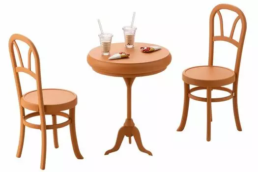 Высота стола в кафе Tsuya Sosai Garden After School Cafe составляет 85 мм. Пластиковая модель MV001 для девочек. Приблизительно. 1/10