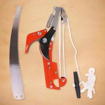 Высотные трехшкивные ножницы для обрезки деревьев, секатор для обрезки веток, выдвижной комбайн, садовый секатор, пила, сборщик фруктов красный