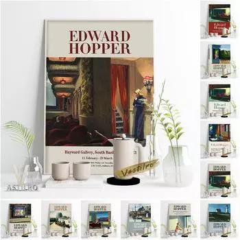 Выставка Эдварда Хоппера, музейный плакат «Ночной ястреб», ретро настенная живопись маслом «Morning Post», новости Нью-Йорка 21cm30cm NoFrame