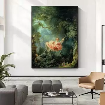 Выставка масляной живописи Владе Гоны «Качели», поп-арт в гостиной, украшения дома, настенное искусство на холсте 21cm30cm NoFrame