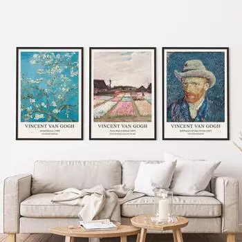 Выставка Винсента Ван Гога с принтом цветения миндаля портрет Canavs плакат Painitng уникальный домашний декор настенные художественные фотографии 21x30cm No Framed