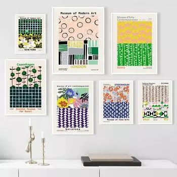 Выставки современного искусства Токио Лондон Париж плакат холст картина абстрактная поп-арт настенная картина для современной гостиной домашний декор 21x30cm No Frame