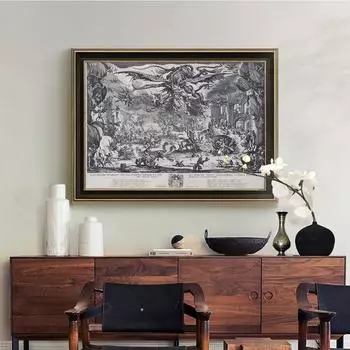 Выставочный музей, винтажная гравюра, художественный плакат, картина маслом «Искушение Сан-Антонио» 21cm30cm NoFrame