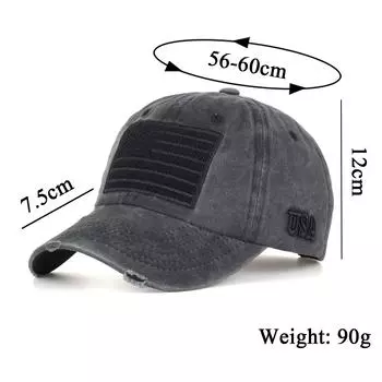 Выстиранная и старая вышитая бейсболка кепка кепка шляпа от солнца чёрный