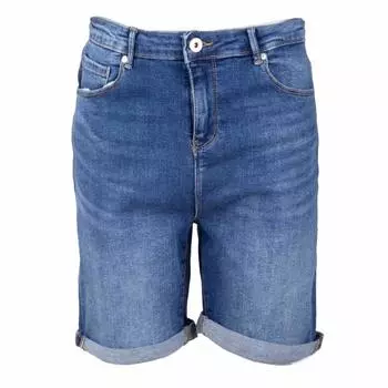 Выстиранные синие джинсы-бермуды скинни с подвернутым верхом ТОЛЬКО для женщин CARMAKOMA 44 синий