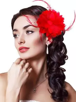 Выступление латиноамериканских танцев Выступление запястье Цветок Свадебные аксессуары для волос Свадебная шпилька Головной убор Перья Заколка для волос