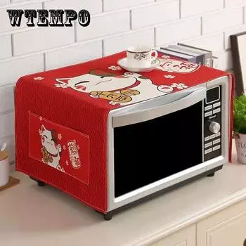 Вытяжка для микроволновой печи с боковыми карманами Чехол для духовки Масло- и пыленепроницаемая салфетка Универсальный чехол-полотенце Бытовой чехол для холодильника Пылезащитная салфетка 35*98cm