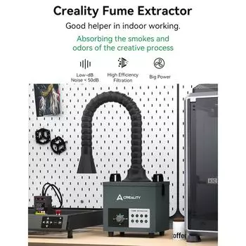 Вытяжка дыма Creality 100 Вт, мини-настольный поглотитель дыма, удаление сильного всасывания с 3 этапами EU Plug