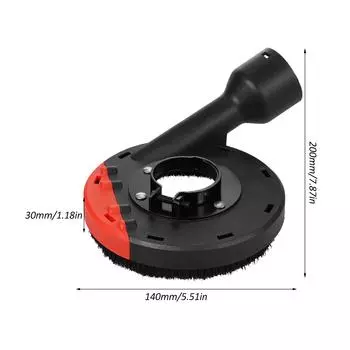 Вытяжной колпак для УШМ 115мм + чашка для алмазной шлифовки 115х15мм по бетону красный черный