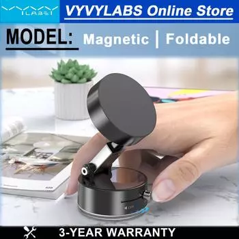 Vyvylabs Магнитный вакуумный держатель Белый автомобильный держатель Складной изгибающийся магнитный автомобильный держатель для телефона с поворотом на 360° GPS-навигация Univers