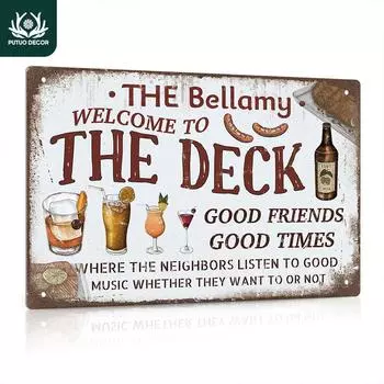 Вывеска Putuo Decor на заказ, индивидуальное имя, уличная настенная вывеска для домашнего бара, кафе-паба, патио, крыльца, металлическая вывеска 12x8 дюймов 7.9x11.8 inches