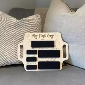 Вывеска в деревенском стиле, подвесная вывеска с удобной ручкой, деревянная вывеска Мой первый день для украшения дома