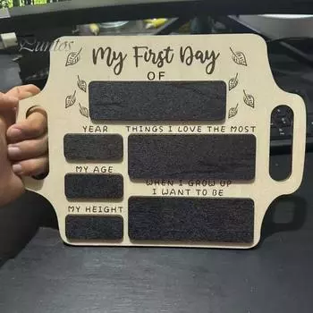 Вывеска в деревенском стиле, подвесная вывеска с удобной ручкой, деревянная вывеска Мой первый день для украшения дома