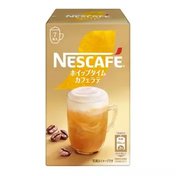 Взбитый кофе Time Cafe Latte 7P в индивидуальной упаковке Nescaf (9,4 г/л), коробка, палка,
