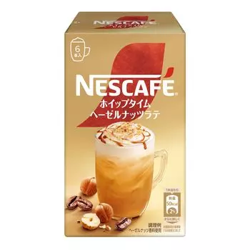 Взбитый кофе Time Hazelnut Latte в индивидуальной упаковке Nescaf (10,4 г/л), коробка, палка,