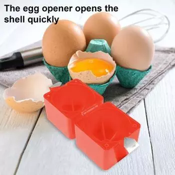 Взбиватель яиц Открывалка для яиц Крекер для разбивания яиц Инструмент для разбивания кубиков Разделитель яиц Легкий ручной Крекер для яиц Универсальный простой кухонный гаджет для разбивания яиц оранжевый