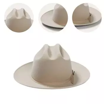 Взрослая ковбойская шляпа, удобная французская шляпа с лентой, фетровая шляпа для взрослых, праздничная вечеринка, формальная фетровая шляпа для встреч бежевый