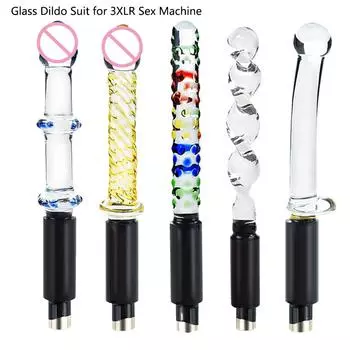 Взрослая мастурбационная машина, стеклянный дилдо, аксессуары, анальная пробка, секс-игрушка, любовная машина, насадка 3XLR-разъем для женщин и пар G1-Glass Anal Dildo