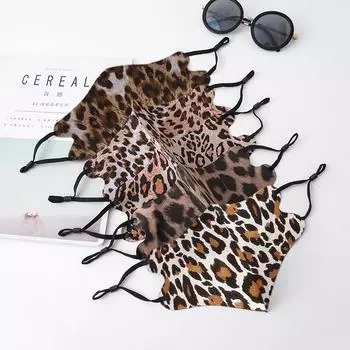 Взрослая женская маска для лица с леопардовым принтом Safet Ultraviolet Protective Face Mask One size