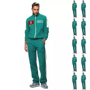 Взрослые 2 шт. Повседневные модные принты с длинным рукавом на молнии толстовки комплекты L бежевый