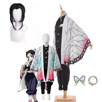 Взрослые дети аниме Demon Slayer Kimetsu no Yaiba Kochou Shinobu Косплей Костюм Кимоно Одежда на Хэллоуин 110