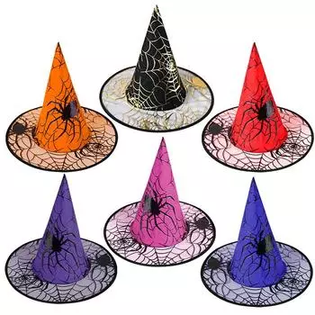 Взрослые дети черные шляпы ведьмы маскарадные ленты волшебный костюм верх остроконечные шапки косплей реквизит для Хэллоуина украшения для вечеринки чёрный