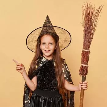 Взрослые дети черные шляпы ведьмы маскарадные ленты волшебный костюм верх остроконечные шапки косплей реквизит для Хэллоуина украшения для вечеринки оранжевый