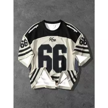 Взрослые дети повседневная футболка с круглым вырезом и рисунком алфавита короля топы с короткими рукавами летняя повседневная уличная одежда S