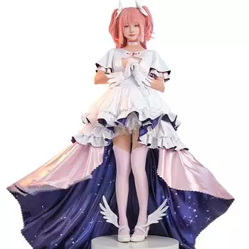 Взрослые девушки аниме косплей костюм косплей платье многослойная юбка костюм комплект милый мо костюм трансформация маскировка [Miccostumes] женский (S)