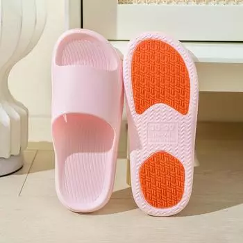 Взрослые домашние тапочки в простом стиле с настоящей нескользящей подошвой, тапочки для ванной комнаты для женщин, мужчин, пар, четыре сезона 36-37