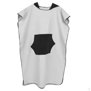 Взрослые и дети серфинг пончо с капюшоном гидрокостюм пеленальный халат полотенце и карман - легкий и удобный Black