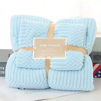 Взрослые, идеально подходят для ежедневного использования, плотный коралловый флисовый банный комплект, популярные мягкие и впитывающие полотенца suit темно-синий