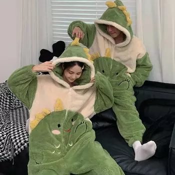 Взрослые комбинезоны с животными, пижамы, женские зимние утепленные плюшевые пижамы, косплей, мультяшные динозавры, фланелевые комбинезоны, мужская одежда XS