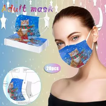 Взрослые кошки цифровая печать трехслойная защитная дышащая маска Free Size