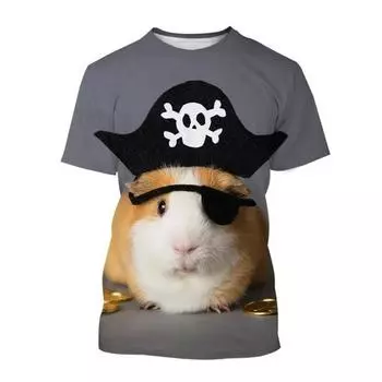 Взрослые летние модные милые забавные футболки с принтом морской свинки для детей унисекс трендовые повседневные топы с принтом животных в стиле Харадзюку S