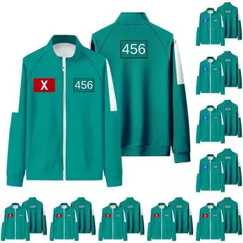 Взрослые модные принтованные длинные рукава молнии свободные толстовки куртка L синий