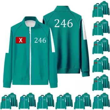 Взрослые модные принтованные длинные рукава молнии свободные толстовки куртка S синий