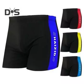 Взрослые мужские плавки со средней посадкой и эластичной резинкой на талии, лоскутные цветные водоотталкивающие купальники, быстросохнущие плавки, шорты для плавания XL озеро синий