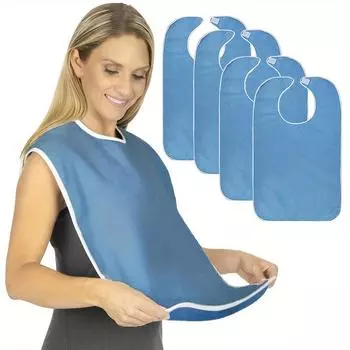 Взрослые нагрудники для мужчин и женщин, подходят для пожилых людей и взрослых, водонепроницаемая и устойчивая к пятнам диетическая ткань. Регулируемый толстый бархатный нагрудник серый