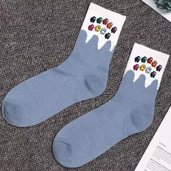 Взрослые Носки Гольфы Унисекс Игра Мультфильм Самозванец Одежда Носок #23 Blue Nine Postors