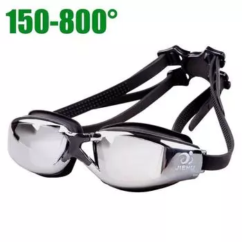 Взрослые очки для плавания с гальваническим покрытием от -1,5 до -8,0 близорукости, водонепроницаемые, противотуманные очки для плавания, индивидуальные разные степени для левого и правого глаза