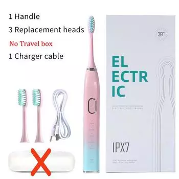Взрослые отбеливание зубов глубокая чистка со сменными насадками ультразвуковая электрическая зубная щетка перезаряжаемая водонепроницаемая IPX7