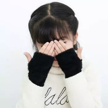 Взрослые Письменные Студенческие Водительские Перчатки Полупальцы Вязание Варежки Корейский Стиль Женские Перчатки серый