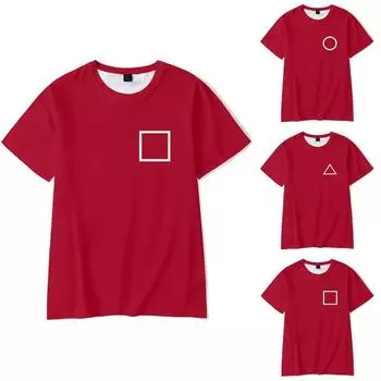 Взрослые Повседневные Ежедневные Круглый вырез с принтом Короткие рукава Футболка Топ с буквами L красный