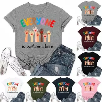 Взрослые Повседневные Ежедневные Круглый вырез с принтом Короткие рукава Футболка Топ с буквами XXL тёмно-синий