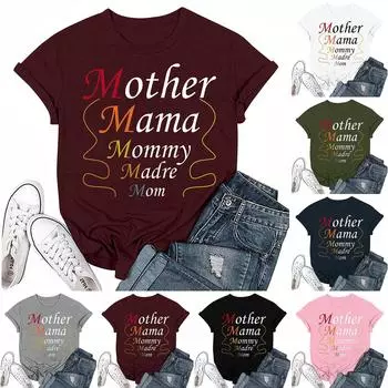 Взрослые Повседневные Ежедневные Круглый вырез с принтом Короткие рукава Футболка Топ с буквами S зелёный