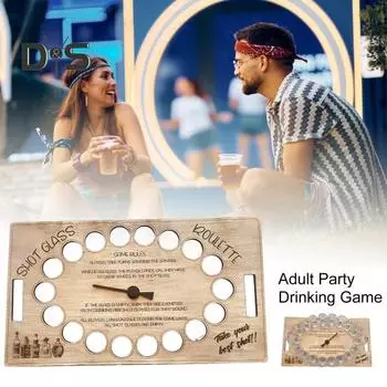 Взрослые Шот Рулетка Алкогольная Игра От 2 до 8 Игроков Интерактивная Деревянная Алкогольная Игра Настольная Семейная Вечеринка Девичник Мальчишник Вечеринка Игра Ночной Реквизит