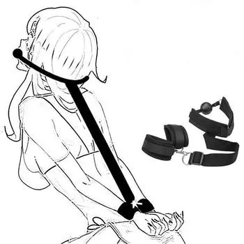 Взрослые Sm Эротические Товары Наручники На Задние Кляпы Наручники На Шею Верхняя Часть Тела Связывание Ремни Пары Секс Альтернатива Флирт Вспомогательные Игрушки QQ07-black